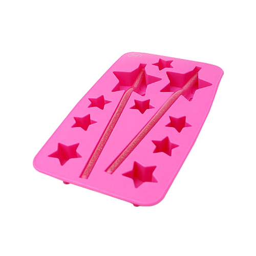 星星魔法棒製冰盒-桃紅 (付吸管攪拌棒)